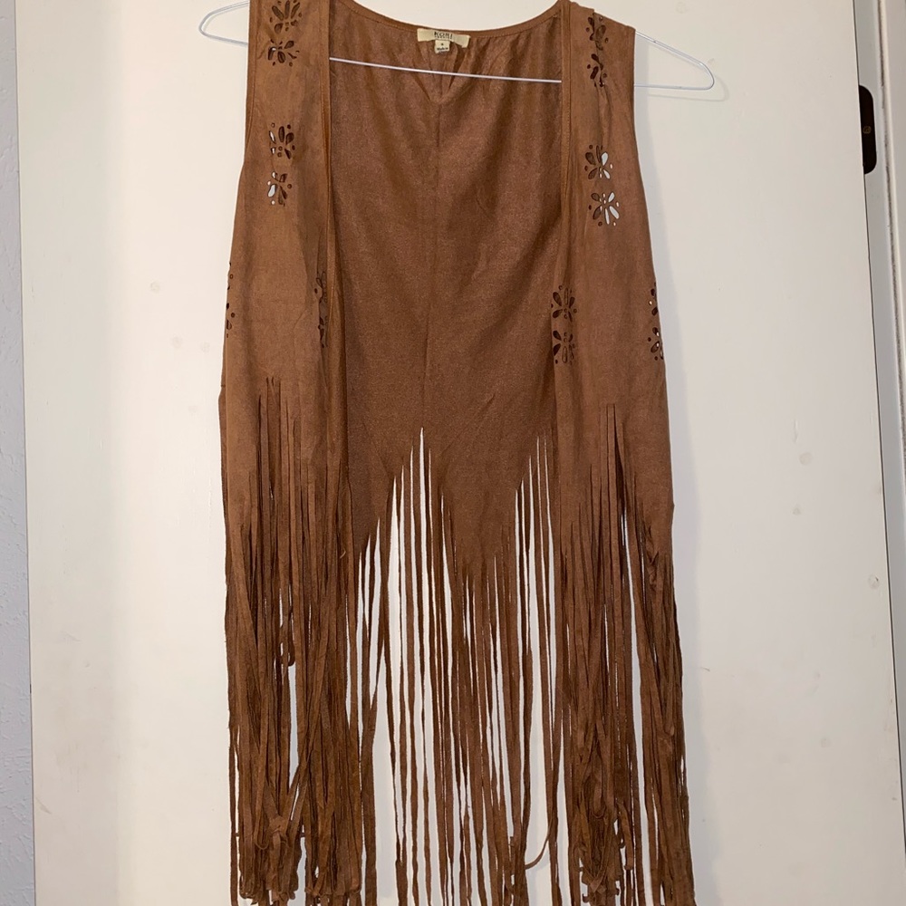 Suede fringe vest
